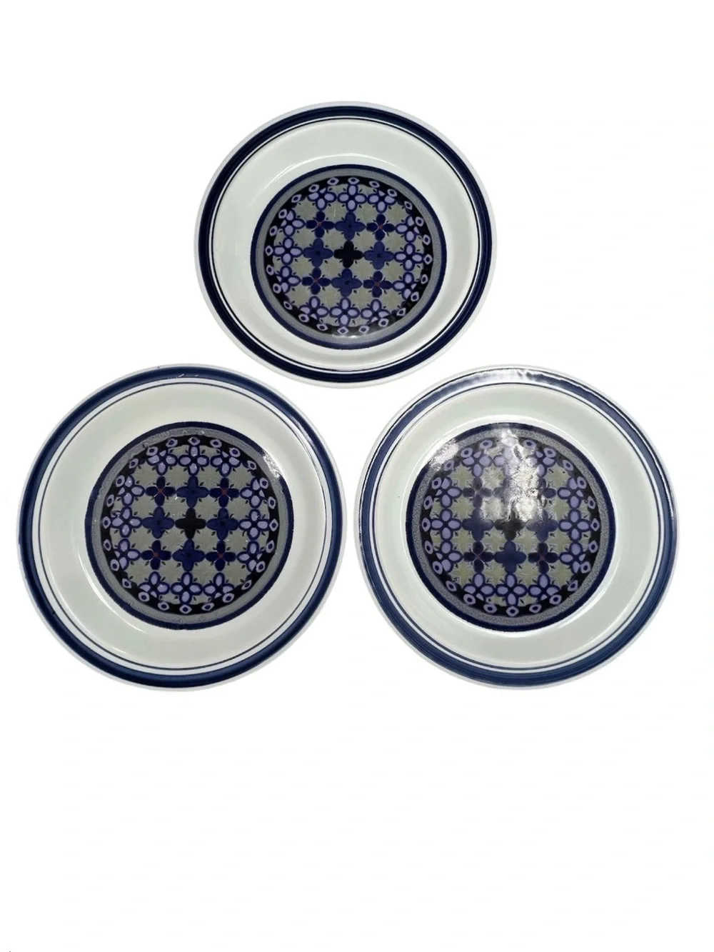 Vintage Royal Doulton Tangier Set of 3 Salad Plates Lambeth Stoneware 1973 Vtg